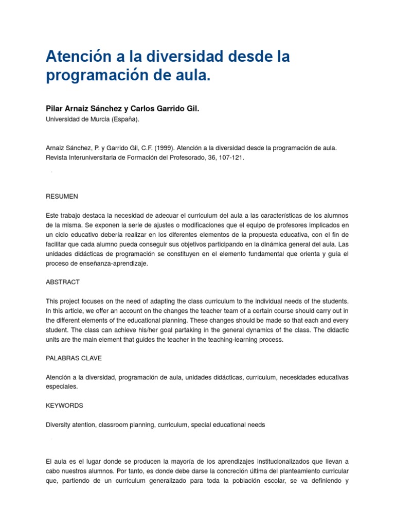 Diversidad en la Programación Educativa | PDF | Plan de estudios ...