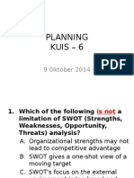 Planning Kuis - 6: 9 Oktober 2014