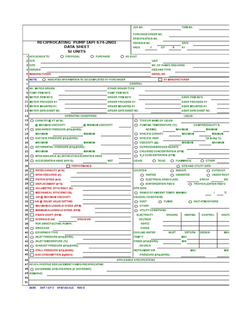 Pump Datasheet Pump Valve