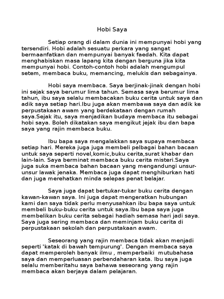 Karangan Hobi Saya Pdf