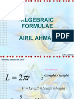 Algebraic Formulae Airil Ahmad: Tuesday, January 27, 2015