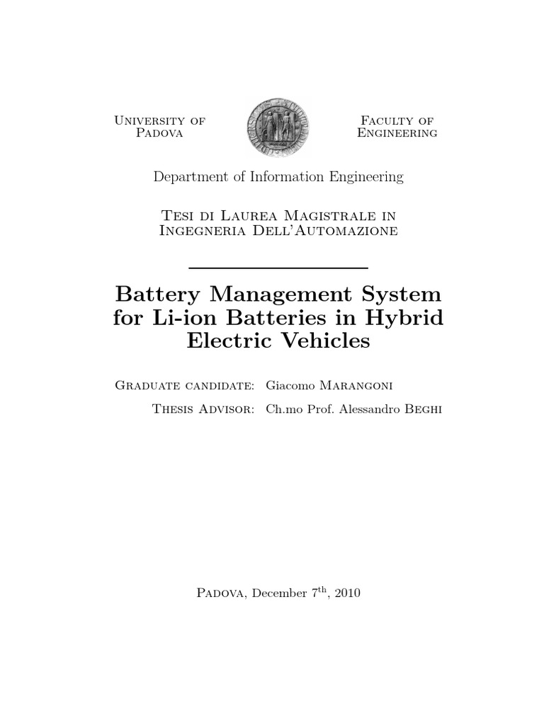 Ion Batteries in Hybrid Electric ... Circuit Diagram
