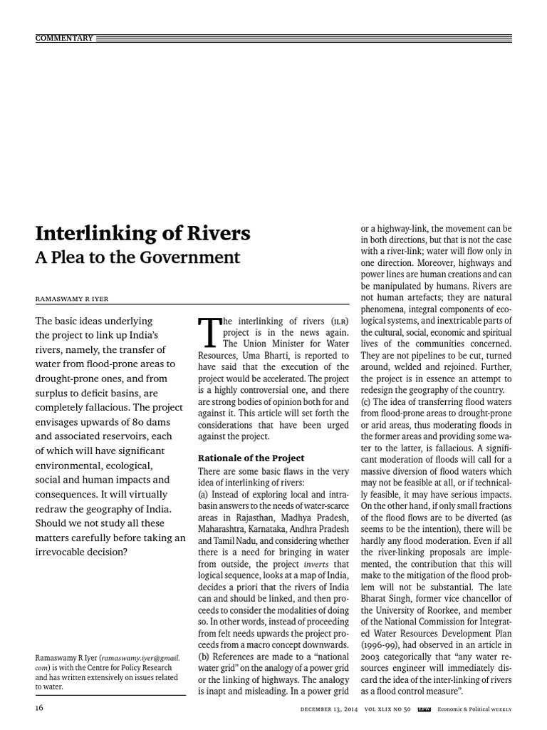 Interlinking of Rivers | PDF