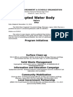 Adopted Water Body: Program Initiatives