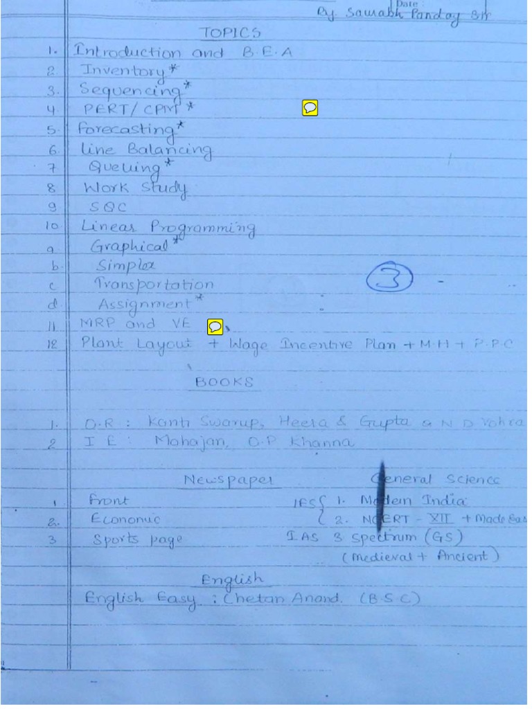 Hand Written NOTES | PDF