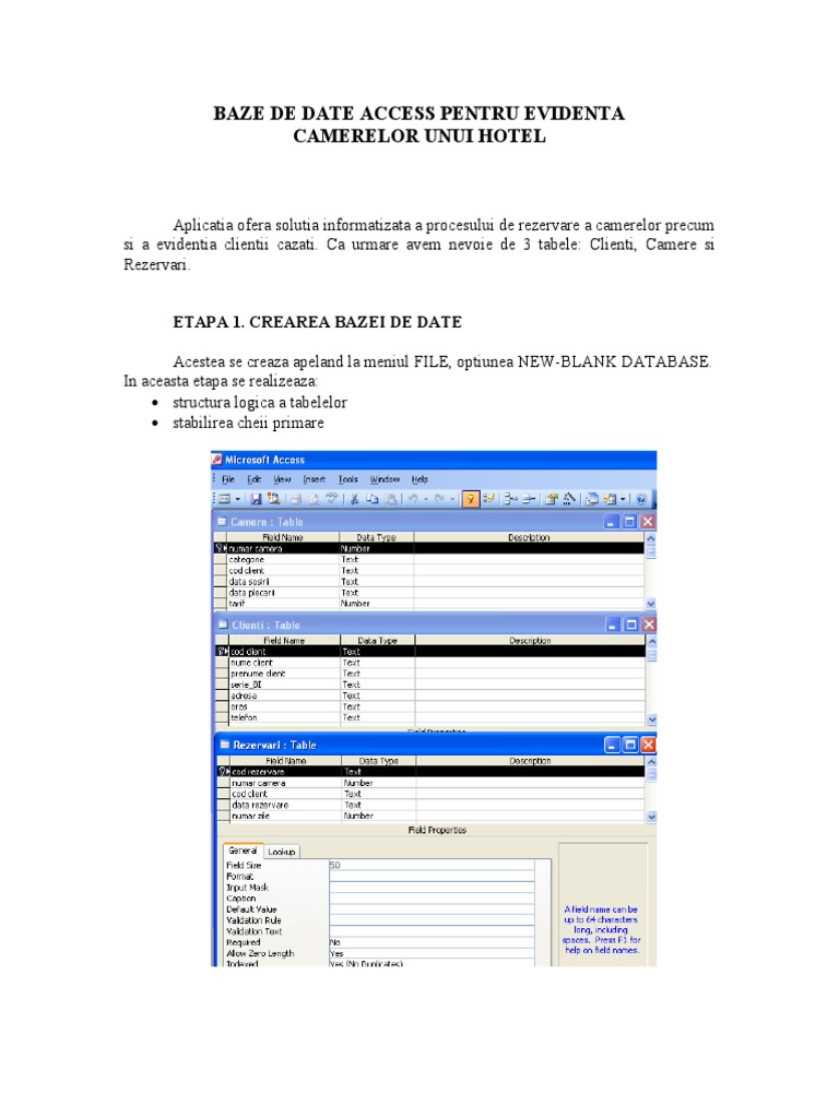 Baze De Date Access Pentru Evidenta