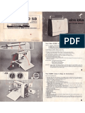 ELNA LOTUS macchina da cucire manuale di istruzioni guida utente pdf e-mail soltanto 