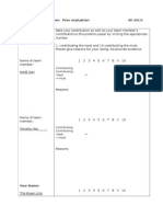 Assignment 2 Peer Evaluation Form WL