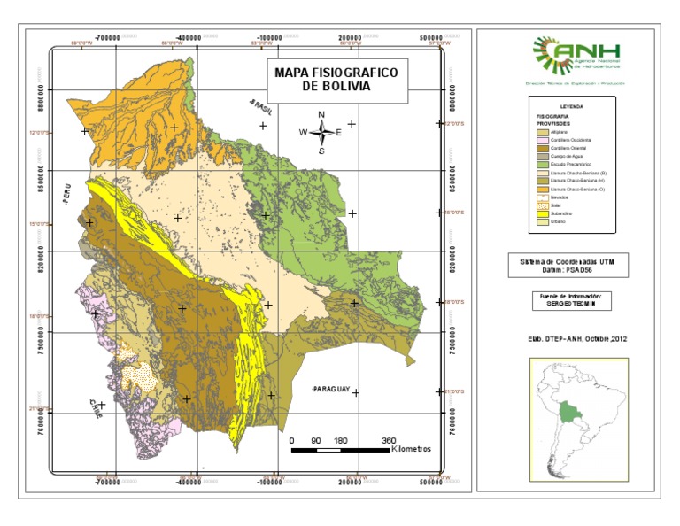 Mapa Fisiográfico de Bolivia | PDF