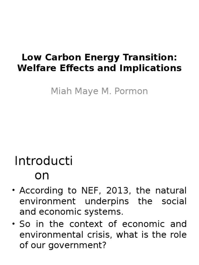 Welfare Effects of Low Carbon Transition | PDF | Social Science
