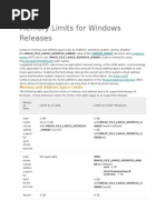 Memory Limits For Windows Releases