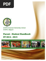 Saes Parent-Student Handbook Sy 14-15