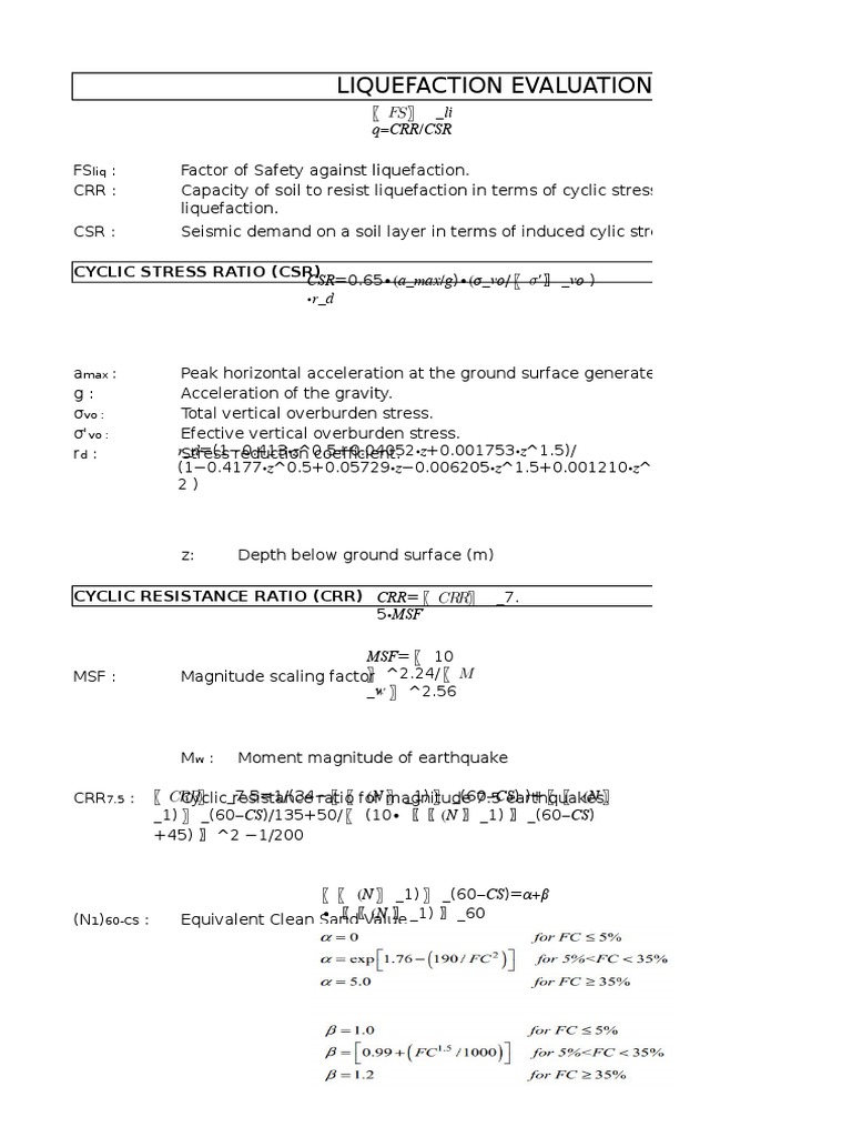 Liquefaction Evaluation and Analysis | PDF | Moment Magnitude Scale ...