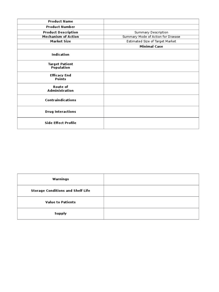 TPP Template for Product Overview | PDF | Self-Improvement | Wellness