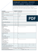 Ontario Secondary School Degree Requirements Student Checklist