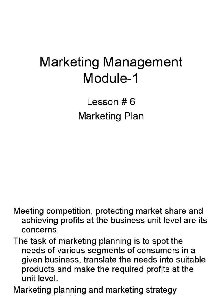 Essentials of a Marketing Plan | PDF