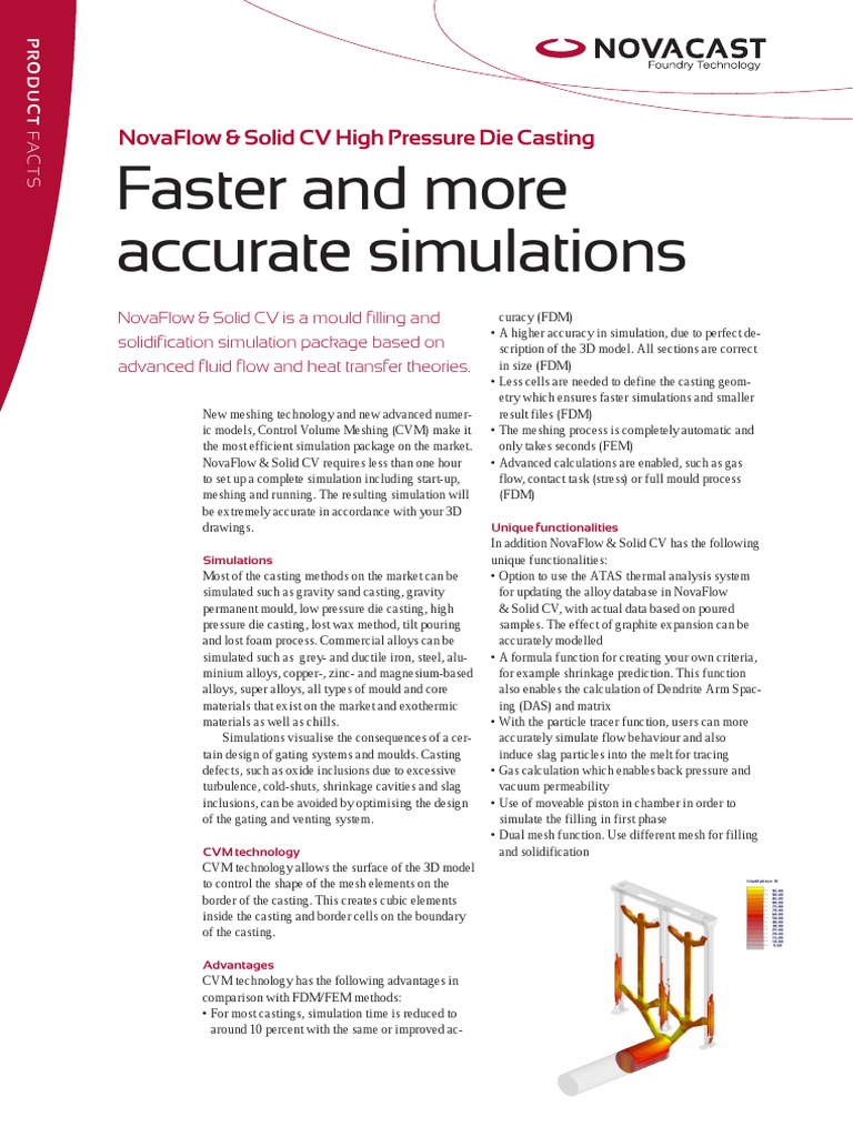 NovaFlow & Solid CV Simulation Overview | PDF | Casting (Metalworking ...