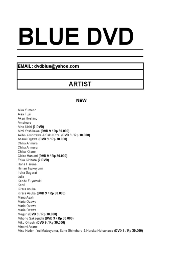 Anjyu  Kouzuki    Miina  Tsubaki   bikini Blue DVD List | PDF | Shintoism | Leisure