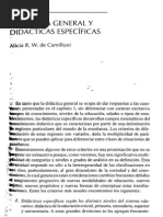 1.camillioni, El Saber Didáctico, Cap 2, Didáctica General y Didácticas Específicas