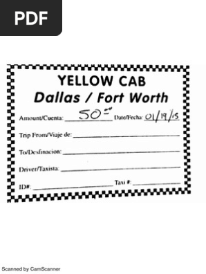 Taxi receipt