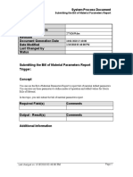 Submitting The Bill of Material Parameters Report - SPD