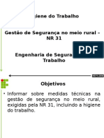 Higiene Do Trabalho Gestão de Segurança No Meio Rural - NR 31 Engenharia de Segurança Do Trabalho