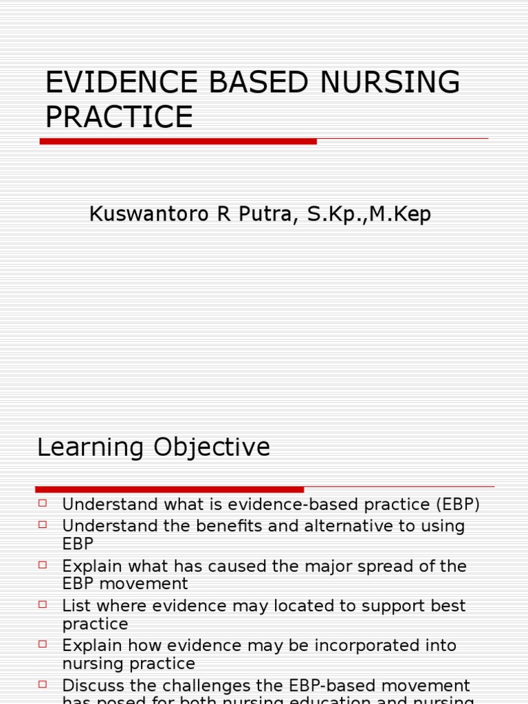 Evidence Based Nursing Practice PDF Evidence Based Medicine Evidence Based Practice