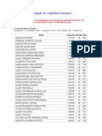 Lista de Candidatos Inscritos