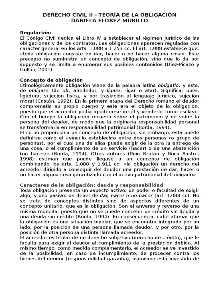 Teoría de la Obligación en Derecho Civil | PDF | Bienes (Ley) | Pagos