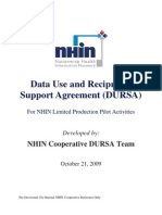 Data Use and Reciprocal Support Agreement (DURSA) : NHIN Cooperative DURSA Team