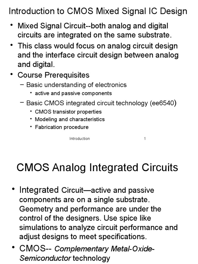 Lect1 Chap1 2 Introduction | PDF | Electronic Circuits | Integrated Circuit