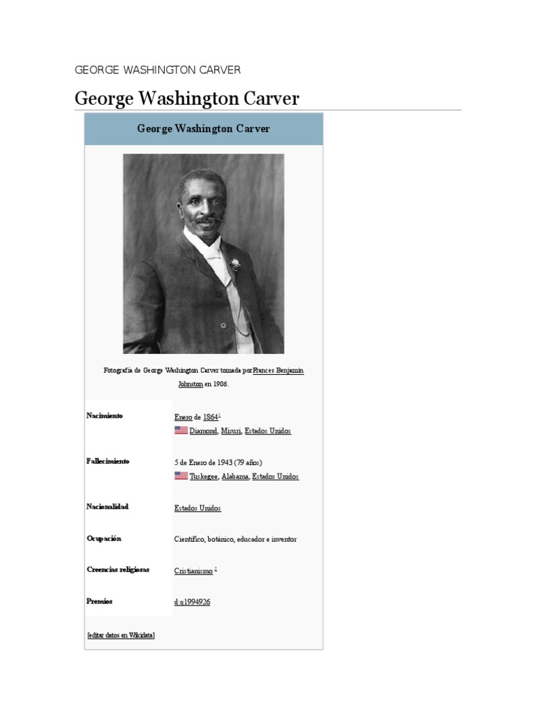 George Washington Carver 1r Trabajo | PDF | Abdullah De Arabia Saudita