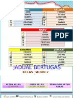 Contoh Jadual Tugasan Bilik Darjah