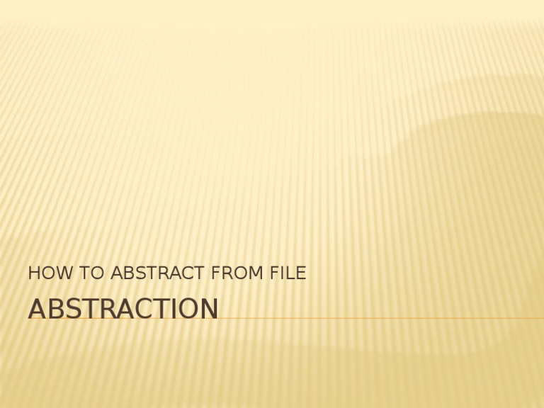 Abstraction | PDF