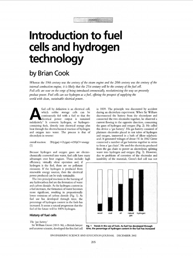 An Introduction to Fuel Cells Tracing the History and Future Potential