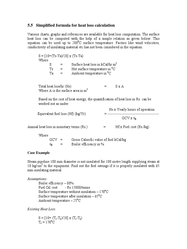 4.13.5 6 Simple Formula For Heat Loss Calculation PDF Refractory