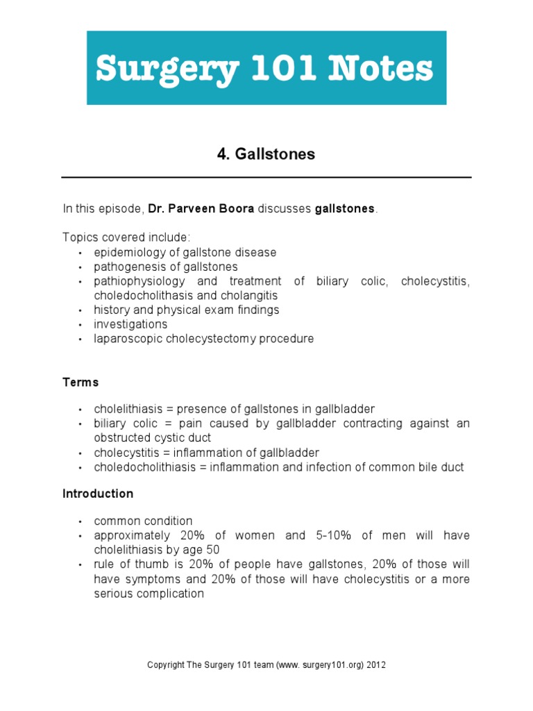 surgery 101 gallstones Gallbladder Liver