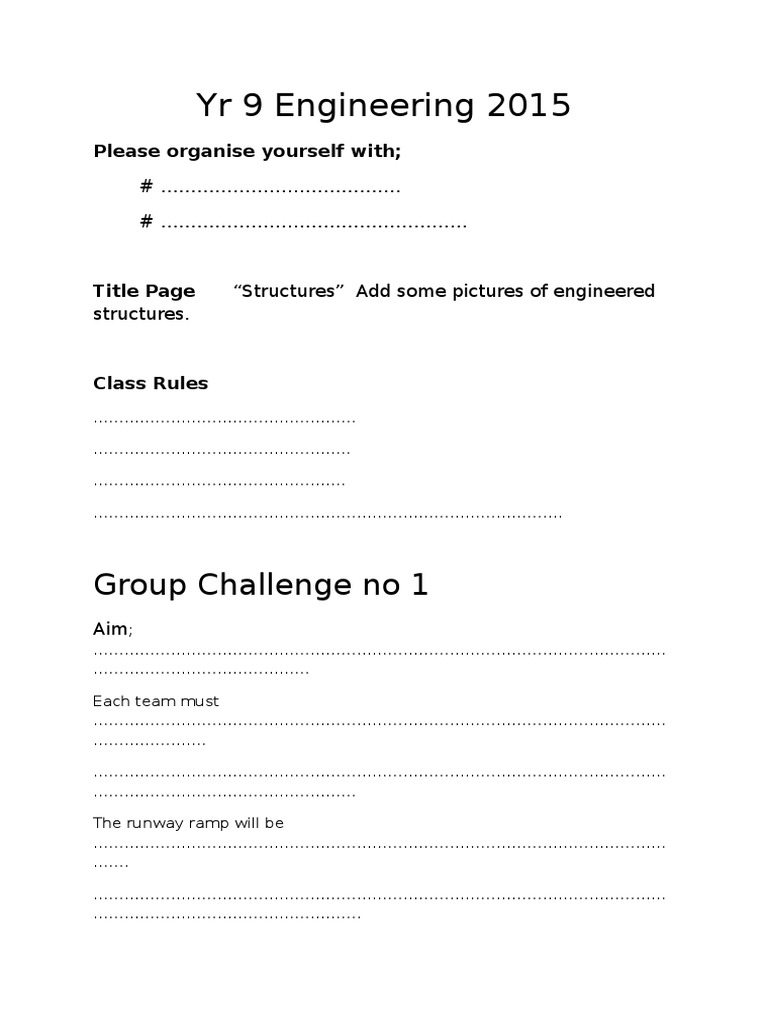 Year 9 Engineering Structures Guide | PDF