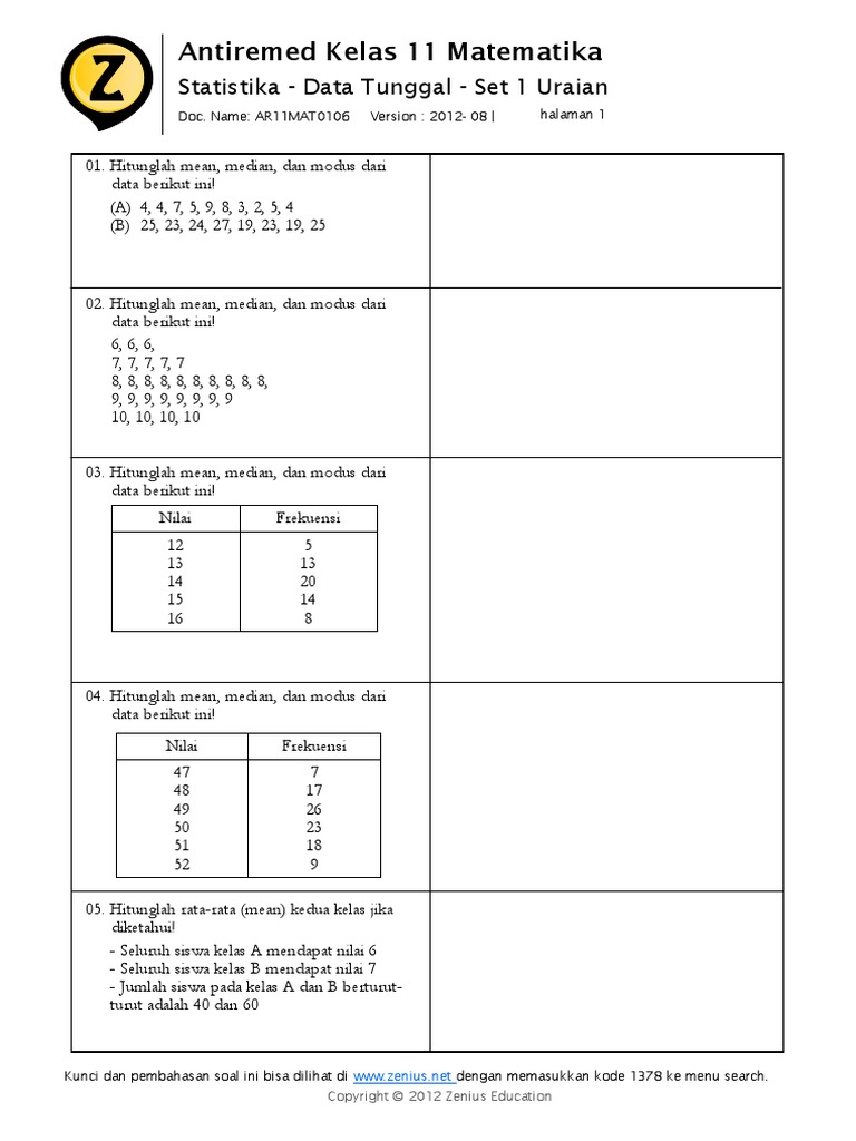 Statistik Data Tunggal Essay 1