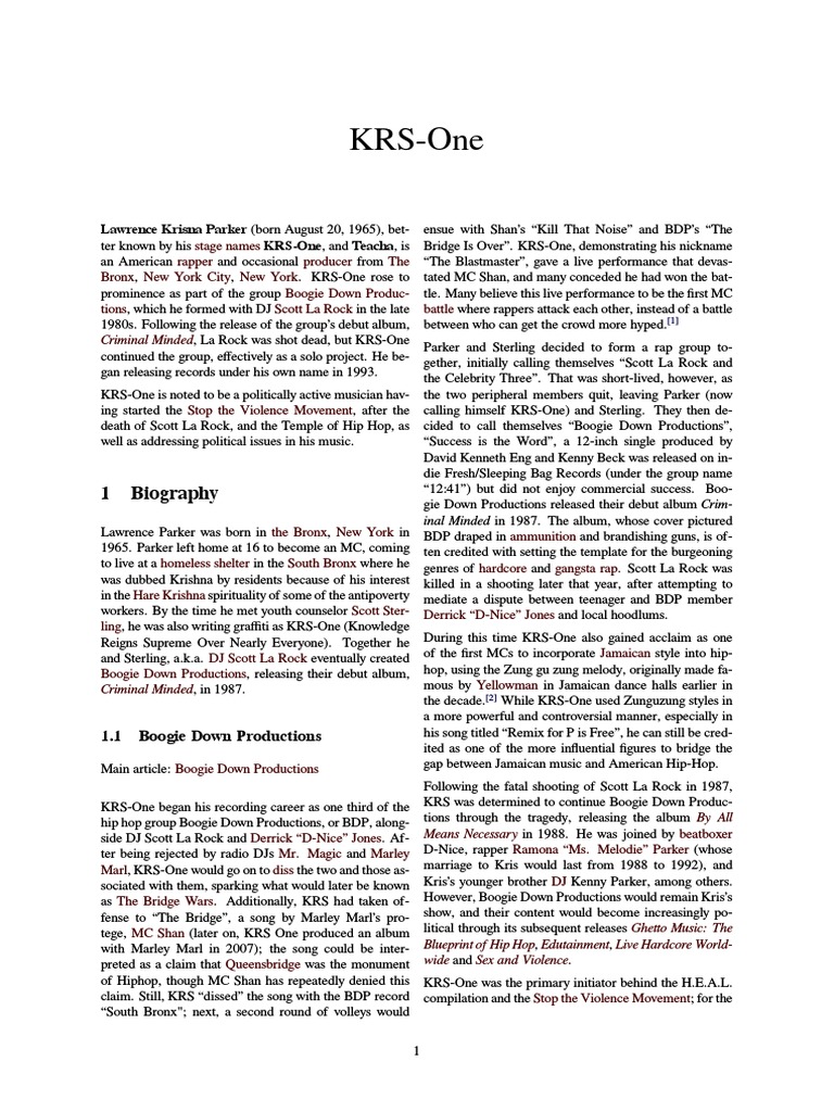 KRS One PDF | PDF | Hip Hop | Leisure