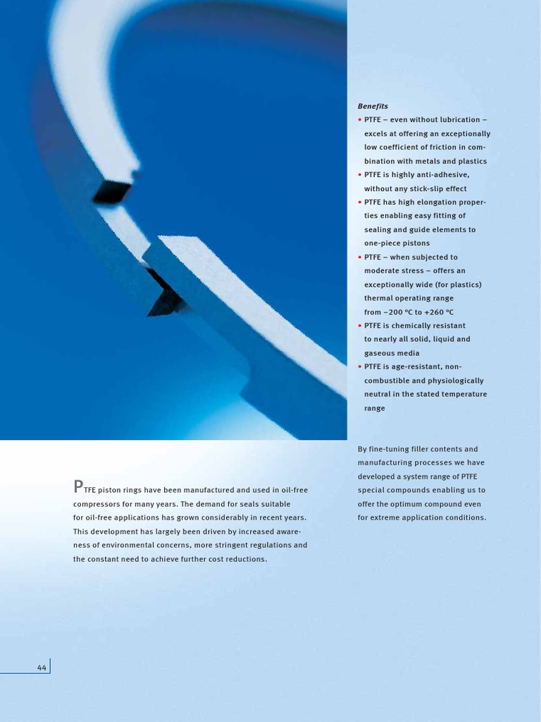 PTFE Piston Rings for Oil-Free Compressors | PDF