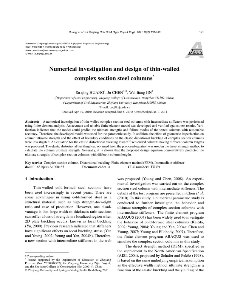 Cold Formed Steel Design. | PDF | Buckling | Column
