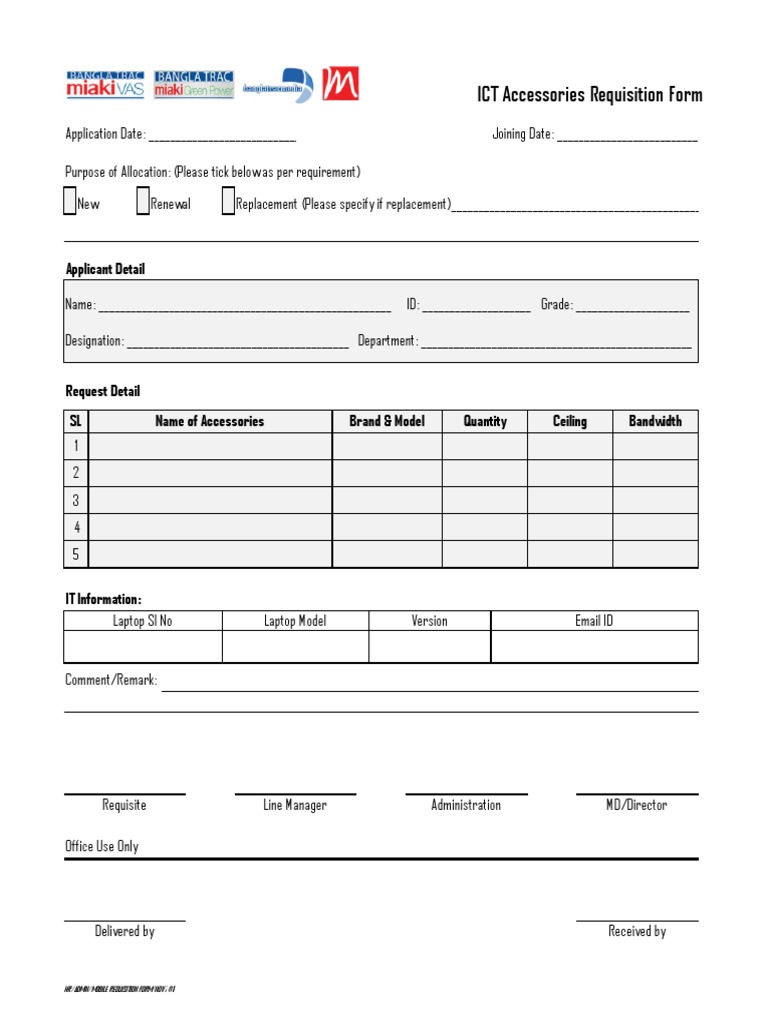 ICT Accessories Requisition Form | PDF | Business