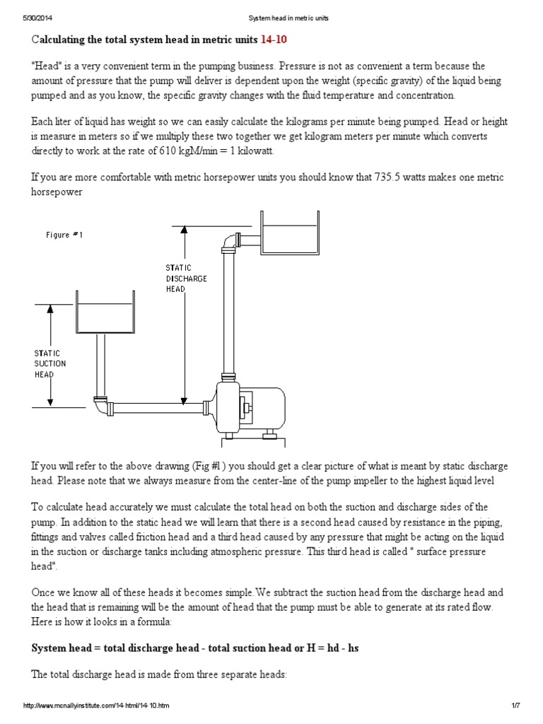 Calculating System Head in Meters | PDF | Pressure | Pump