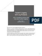 Logging System Logging and Log AnalysisNotes