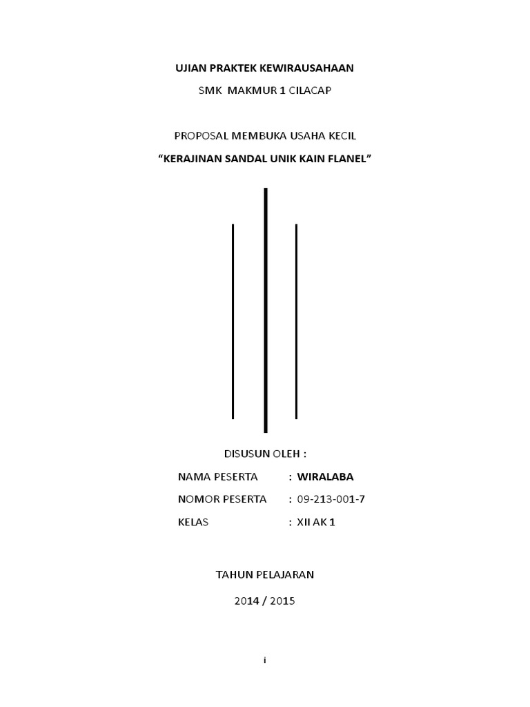 Contoh Proposal Bantuan Usaha  Contoh Proposal Usaha Bantuan Modal