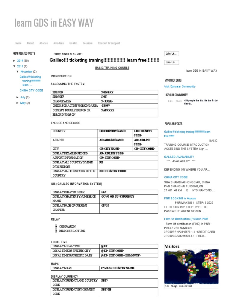 Galileo Basic Commands Aviation Transport