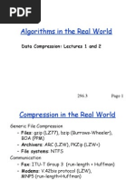 Algorithms in The Real World: Data Compression: Lectures 1 and 2