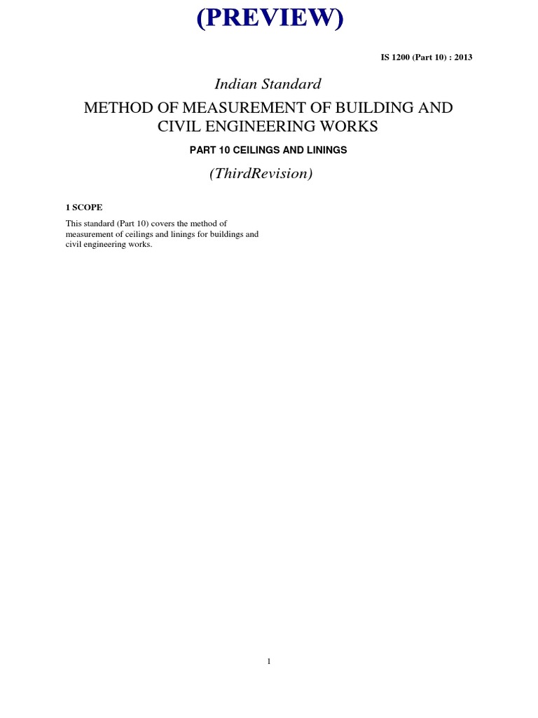 Method of Measurement of Building and Civil Engineering Works | PDF ...