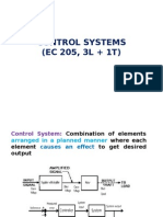 Control Systems (EC 205, 3L + 1T)